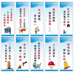 工厂车间标语墙安全质量标语安全生产宣传海报企业文化标语漫画