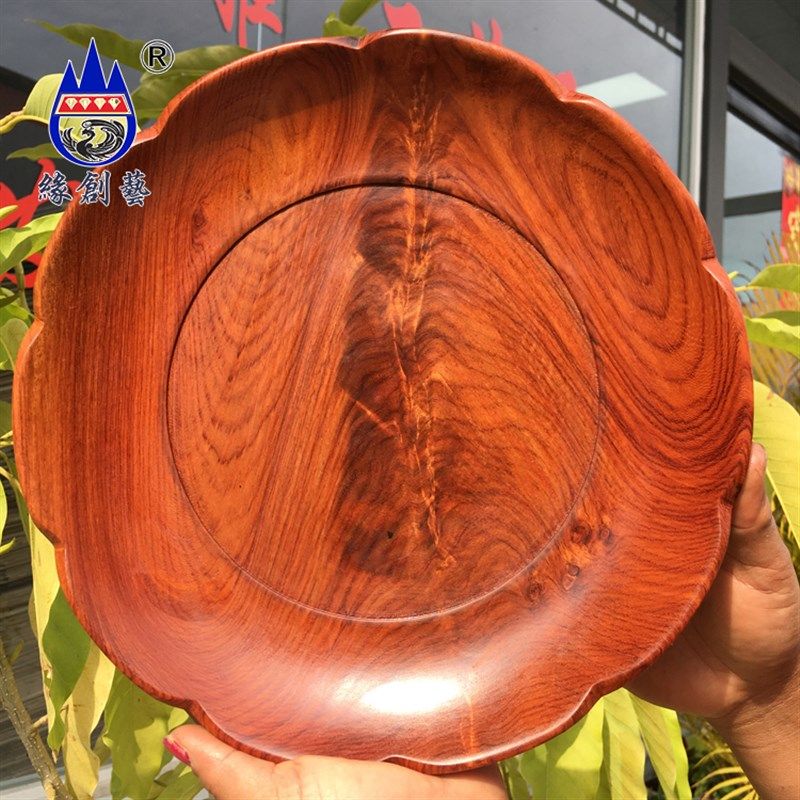 缘创艺红木果盘缅甸梨整木干果盘边大果紫檀精品水果碟子,家居饰品,果盘/果篓,淘宝优惠券,粉丝福利购,淘宝优惠卷