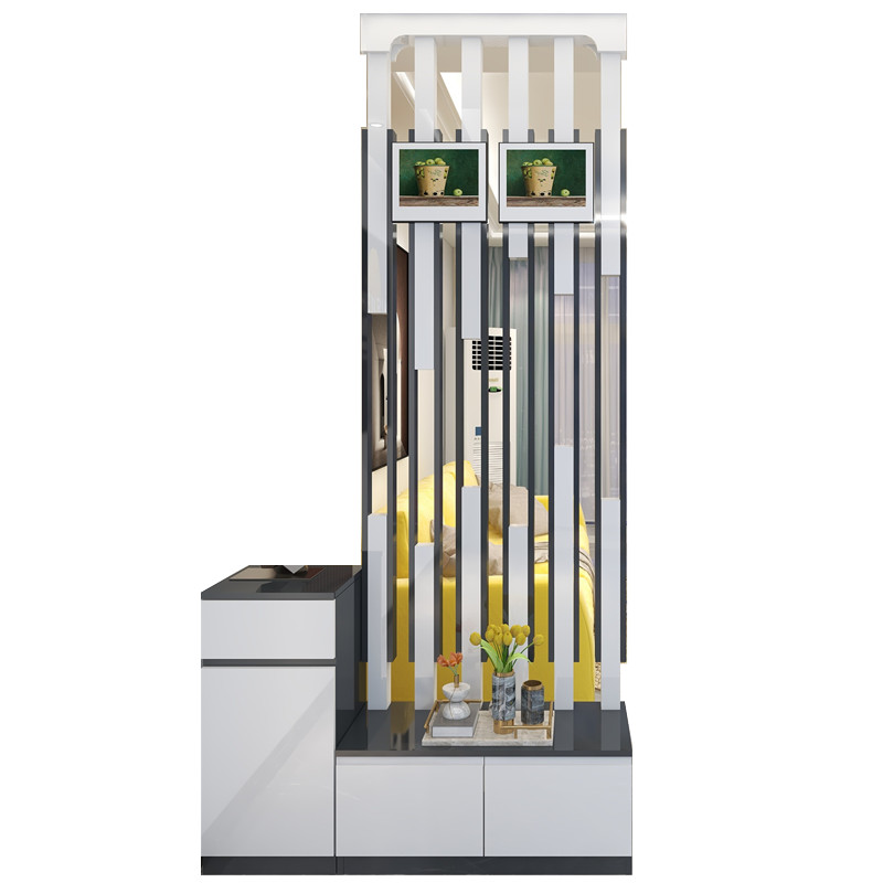 玄关隔断柜 客厅 装饰柜 进门玄关柜鞋柜白色烤漆 门厅装饰屏风柜