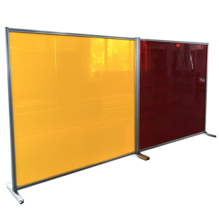 硬质防弧光围栏电焊防护屏防护帘防护板车间有玻璃焊接防护屏风