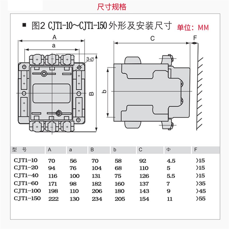 CJT1-10  交流接触器 C10 单相 v三相110v2v