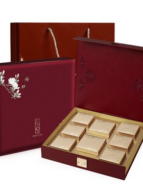 新款蓝色红色酒店中秋包装盒子粒粒粒流心奶黄专定制