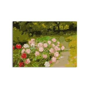 风景数字油画填色印象派物卉装饰丹麦名画手绘玫瑰油彩画