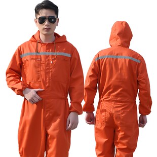 连体工作服防尘装男船舶反光工地汽修透气一体防护连体衣劳保服