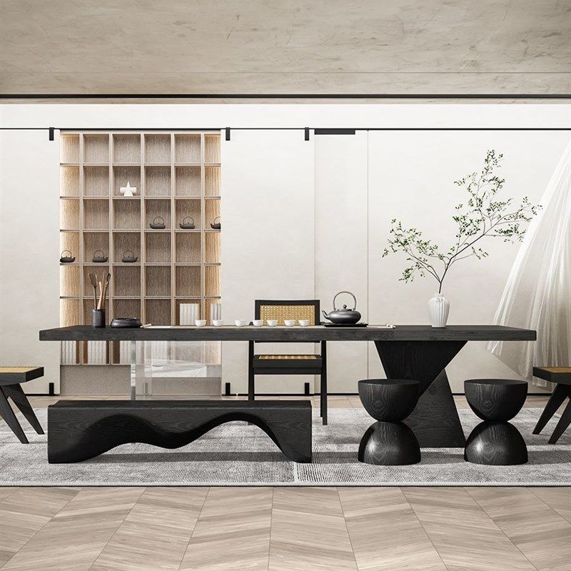 侘寂风实木茶桌椅现代大板泡茶台客厅家用民宿设计师,住宅家具,家用茶台/茶桌,淘宝优惠券,粉丝福利购,淘宝优惠卷