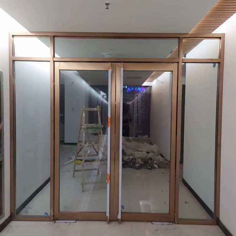 西安玻璃门 地弹门商铺门 有框地弹门无框玻璃门玻璃办公隔断定做