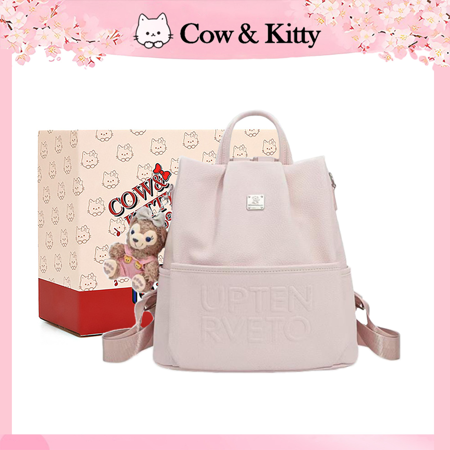 Cow&Kitty双肩包包女2025新款大学生通勤小众简约百搭不撞款背包