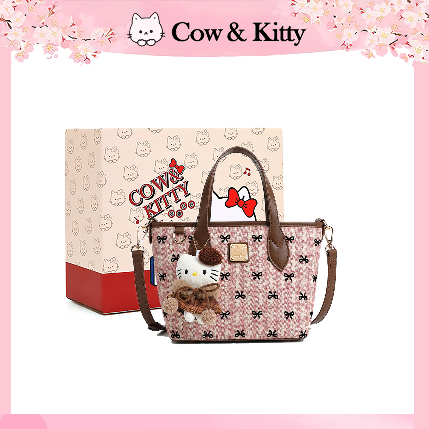 Cow&Kitty手提菜篮子包包女2025新款少女减龄日常通勤百搭斜挎包,箱包皮具/热销女包/男包,通用款女包,淘宝优惠券,粉丝福利购,淘宝优惠卷