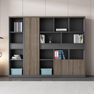 办公室文件柜木质书柜置物架储物档案柜资料柜老板办公桌背景柜