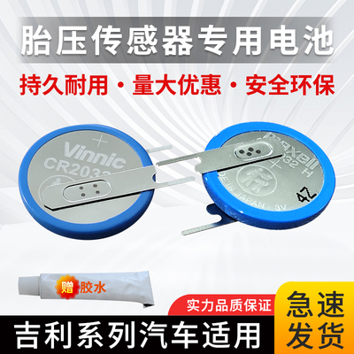 适用于吉利博越PRO帝豪GSE星越缤瑞胎压监测传感器电池 CR2032