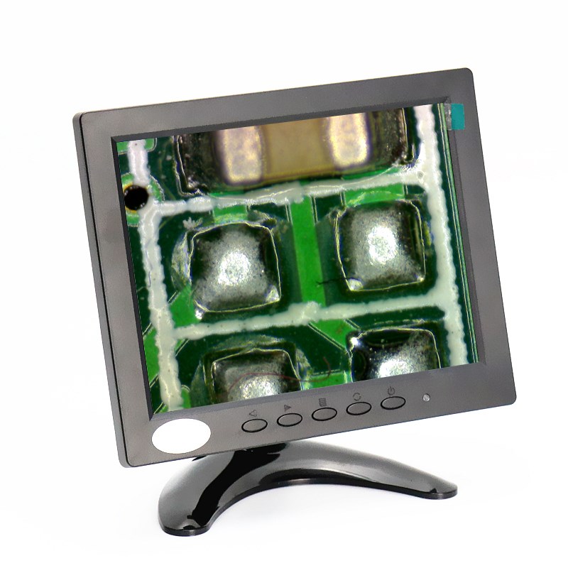 高清8寸液晶工业显示器 显微镜机械视觉显示屏带十字线对位可移动