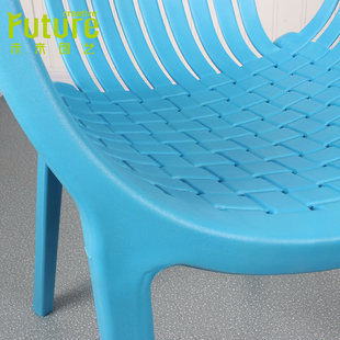 仿藤椅 超扎实室外休闲藤编塑料椅 咖啡厅创意餐椅设计师椅子