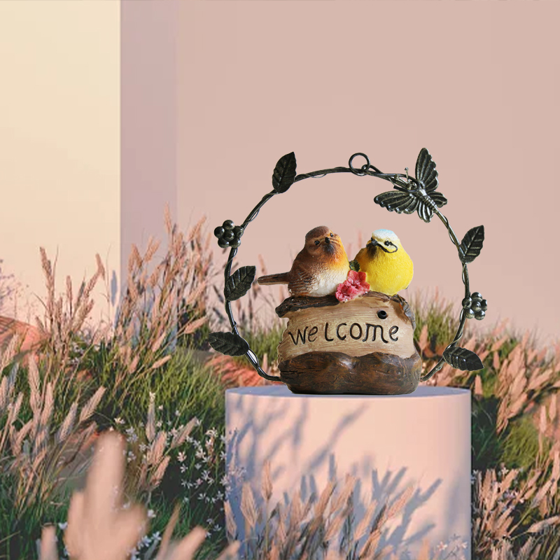 会叫的仿真小鸟装饰挂件铁艺花园庭院阳台露台小院景观布置