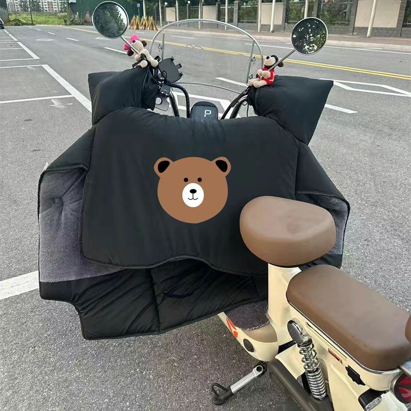 飞行员狗狗电动车挡风被冬季加绒加厚电瓶车摩托车防水防雨防风罩