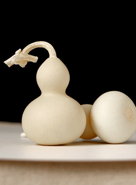 葫芦把件挂件文玩白皮葫芦手把件手捻精品天然把玩手玩底座色