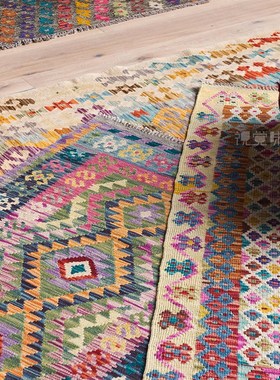 巴基斯坦ilim手工羊毛长条地毯地垫玄关卧室走道婚庆地毯