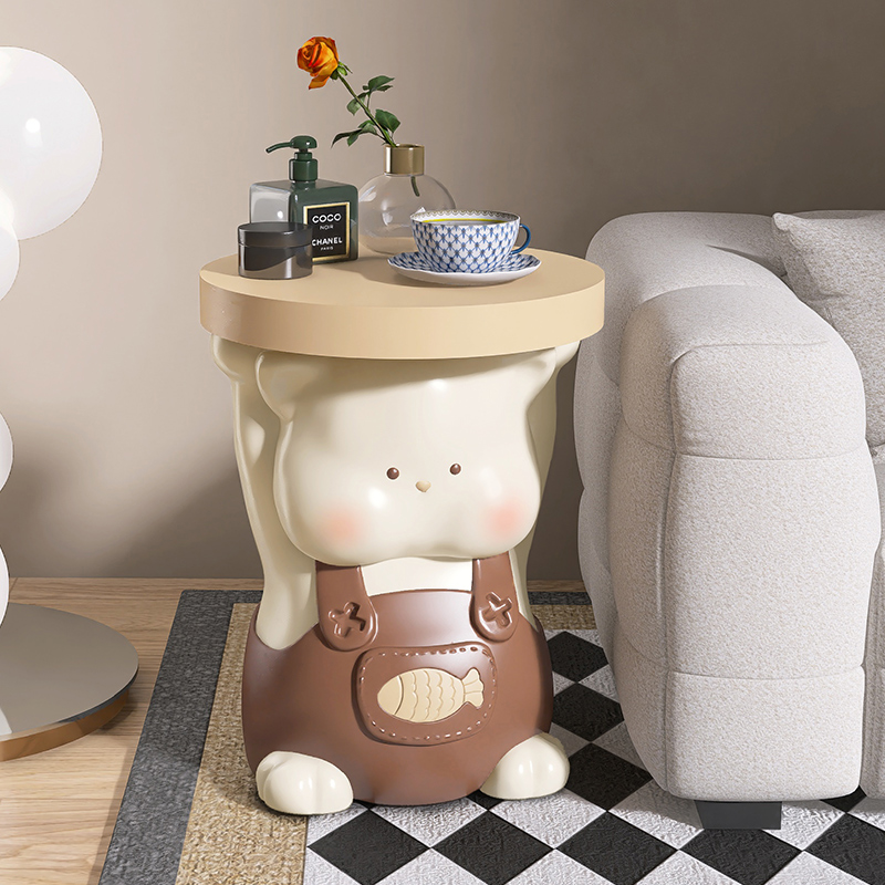 创意小茶几客厅奶油风家居小户型卧室床头可爱装饰品卡通沙发边几
