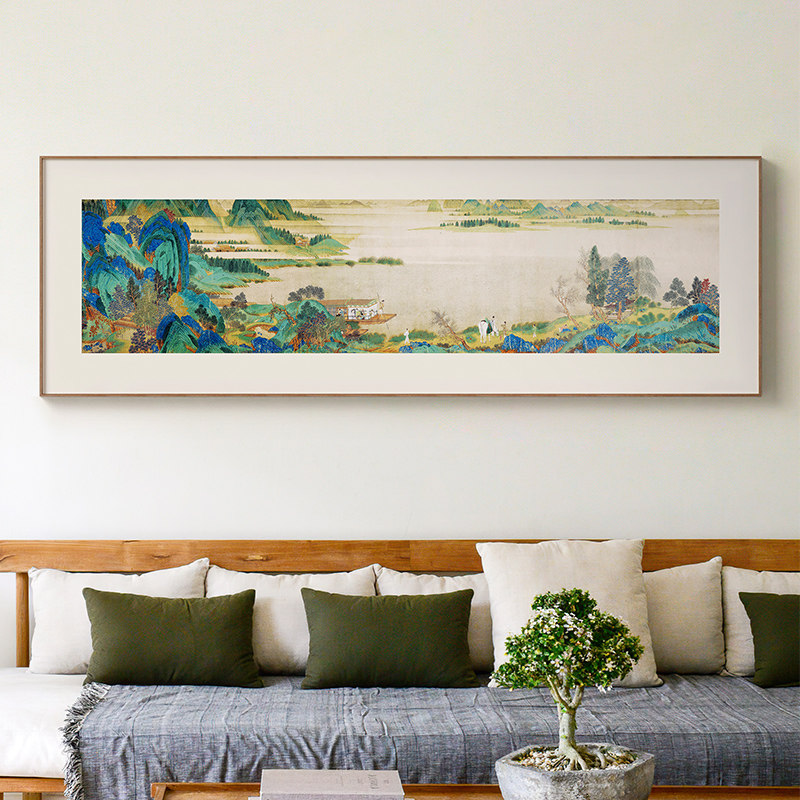 墙蛙新山水装饰画客厅沙发背景墙画国画卧室床头挂画古画,家居饰品,现代装饰画,淘宝优惠券,粉丝福利购,淘宝优惠卷