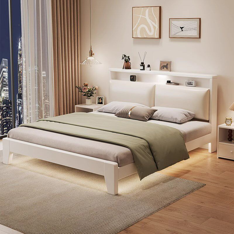 实木床家用.m现代人床出租房用经济型m单人带软包床架