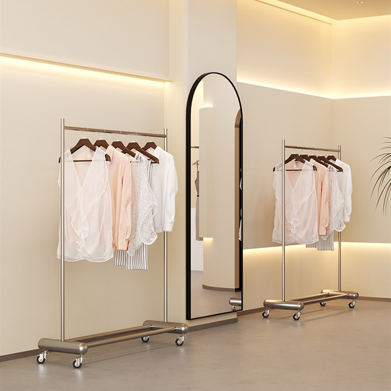 晾衣架不锈钢单杆落地阳台家用支架室内卧室晒衣架多功能衣架