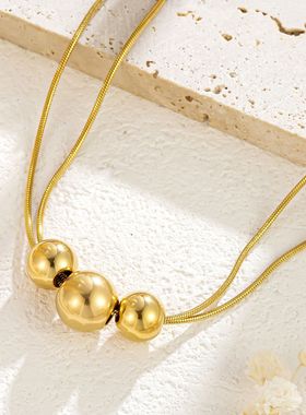 2025新款轻奢简约金色圆球吊坠