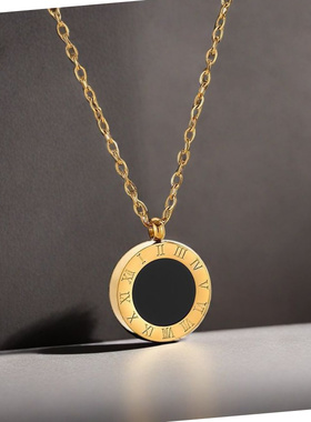 轻奢简约金色罗马数字小众锁骨链