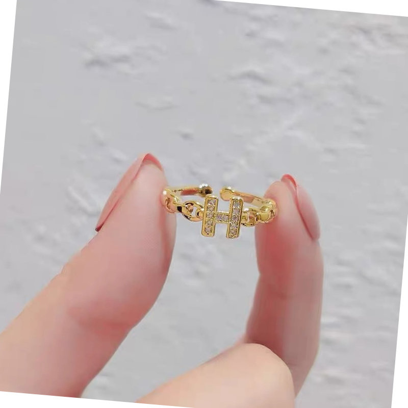 18K电镀H密镶字母轻奢可调节全新