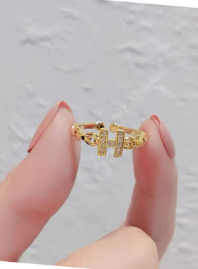 18K电镀H密镶字母轻奢可调节全新