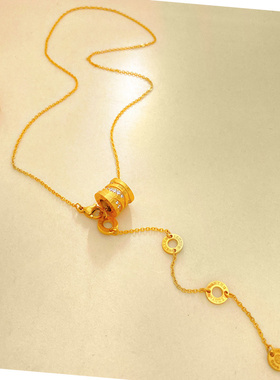 2025新款小众简约金色钛钢项链