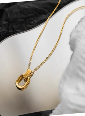 轻奢小众设计师U型钛钢锁骨链