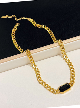 欧美ins风钛钢粗链条项链