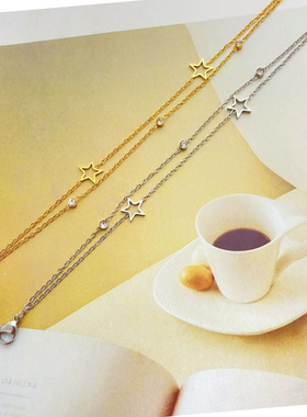 简约钛钢星星双层电镀转运手链