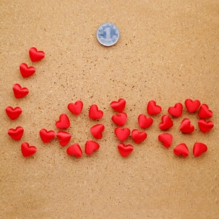 缎面桃心按钉工字彩色钉子创意软木大头图钉可钉墙墙钉 30粒盒装