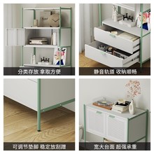家用钢制置物架落地多层客厅收纳抽屉柜卧室床尾柜靠墙储物架书架