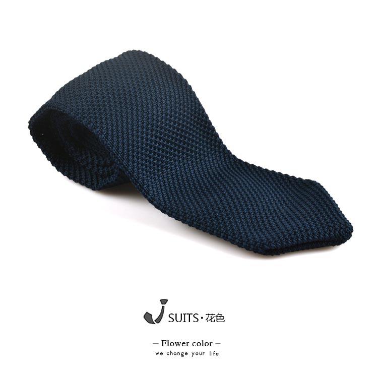 纯色针织领带 黑色针织领带 男士休闲结婚领带 7厘米绿色针织领带