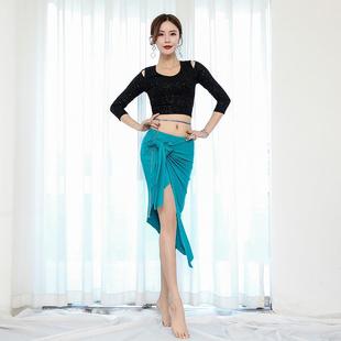 肚皮舞服装 2025新款 秋冬跳舞搭配练功服性感露肩上衣长裙演出舞蹈