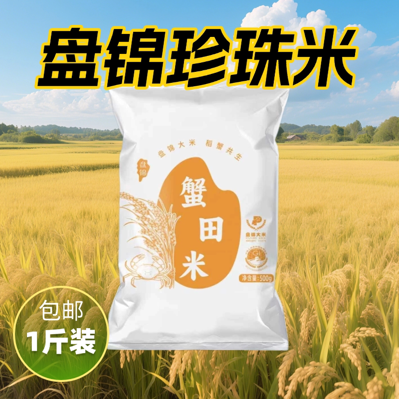 盘泽园大米500g袋装盘锦蟹田米一斤装东北大米1斤当季新米