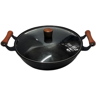 江油宏江龟纹铁锅生铁炖锅无涂层明火家用电磁炉老式铸铁多用