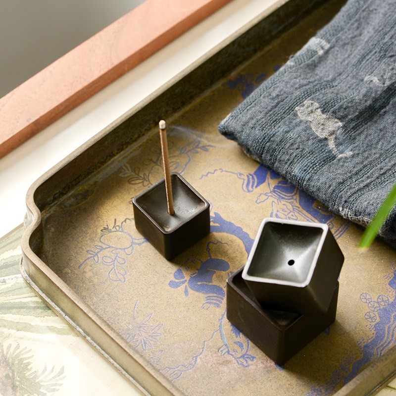 中式香插苏工铜镇纸镇尺压纸书镇小摆件线香香插简单特色香立香座