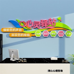 心理咨询室挂图辅导机构墙面装饰心灵驿站儿童之家文化布置