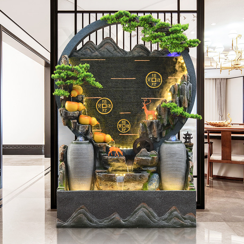 水幕墙客厅流水喷泉假山办公室庭院装饰生财业落地水系景观,家居饰品,流水摆件,淘宝优惠券,粉丝福利购,淘宝优惠卷