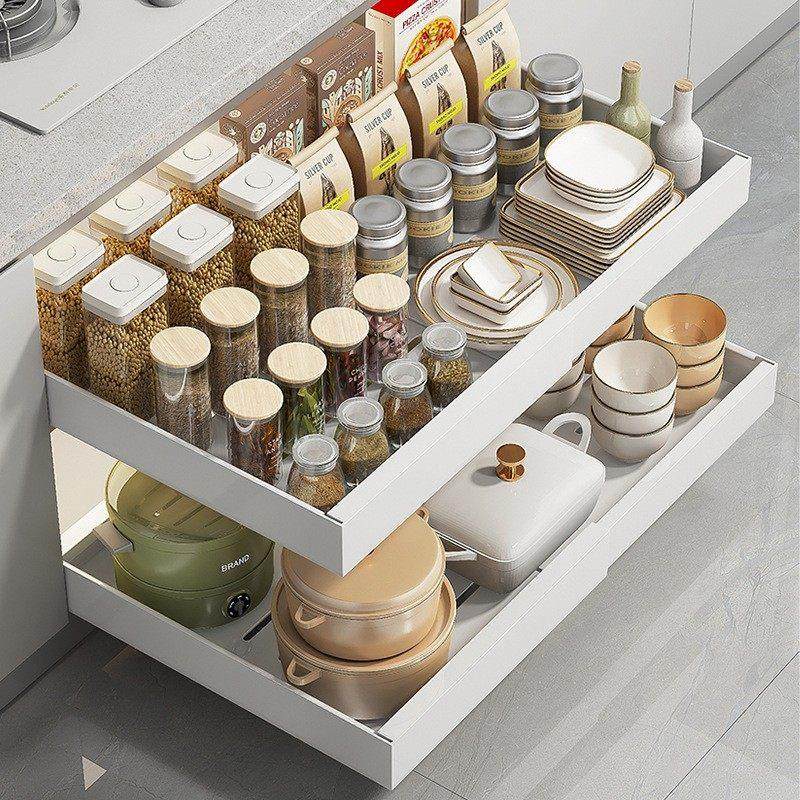 可伸缩橱柜内拉篮抽拉式碗碟盘置物架下水槽超深抽屉厨房收纳神器,厨房/烹饪用具,厨房置物架/置物柜/角架,淘宝优惠券,粉丝福利购,淘宝优惠卷
