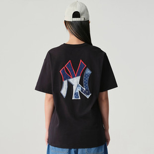 黑色14187330 T恤男女情侣印花圆领MLB半袖 NewEra纽亦华夏季 短袖
