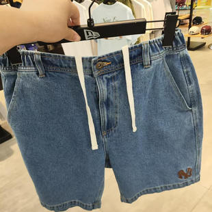 New Era纽亦华25男夏新户外时尚MLB复古做旧牛仔五分短裤14726448