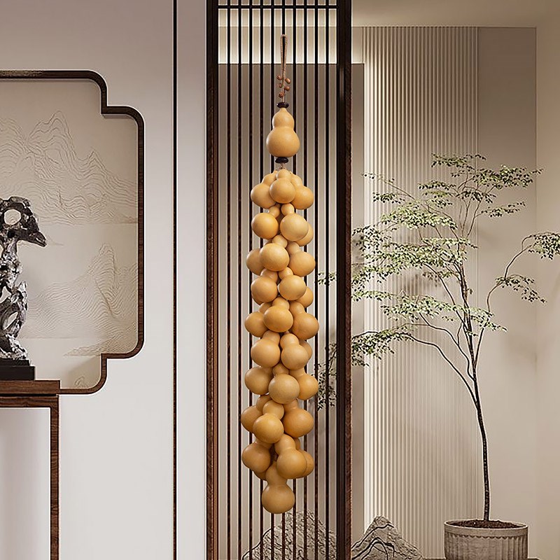 天然葫芦门对门挂件真葫芦串摆件客厅玄关装饰品八方来财葫芦挂饰