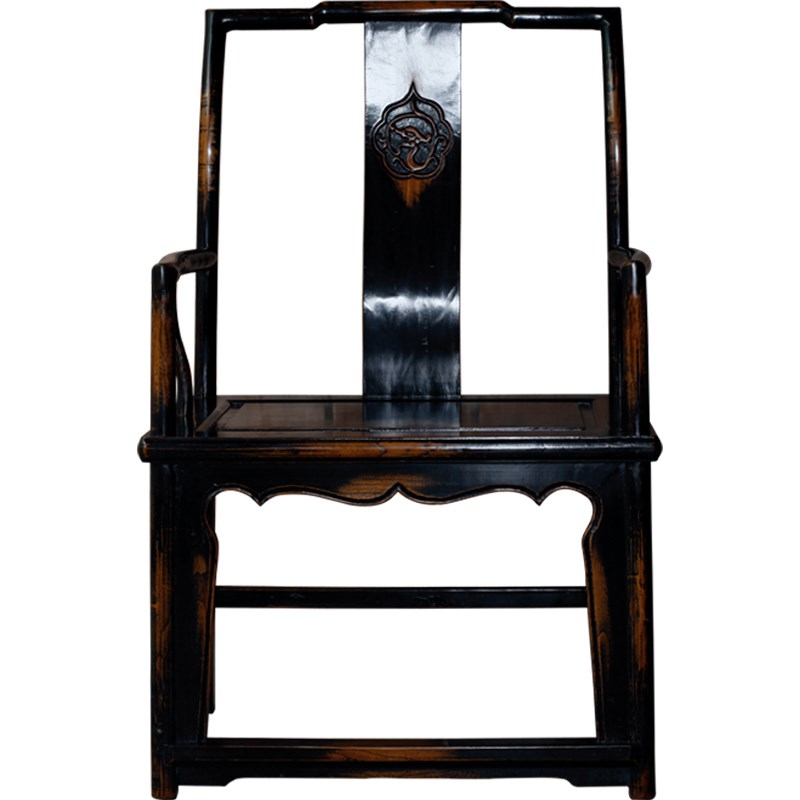 古朴年代榆木太师椅实木仿古做旧书椅中式家具办公扶手茶桌围椅子