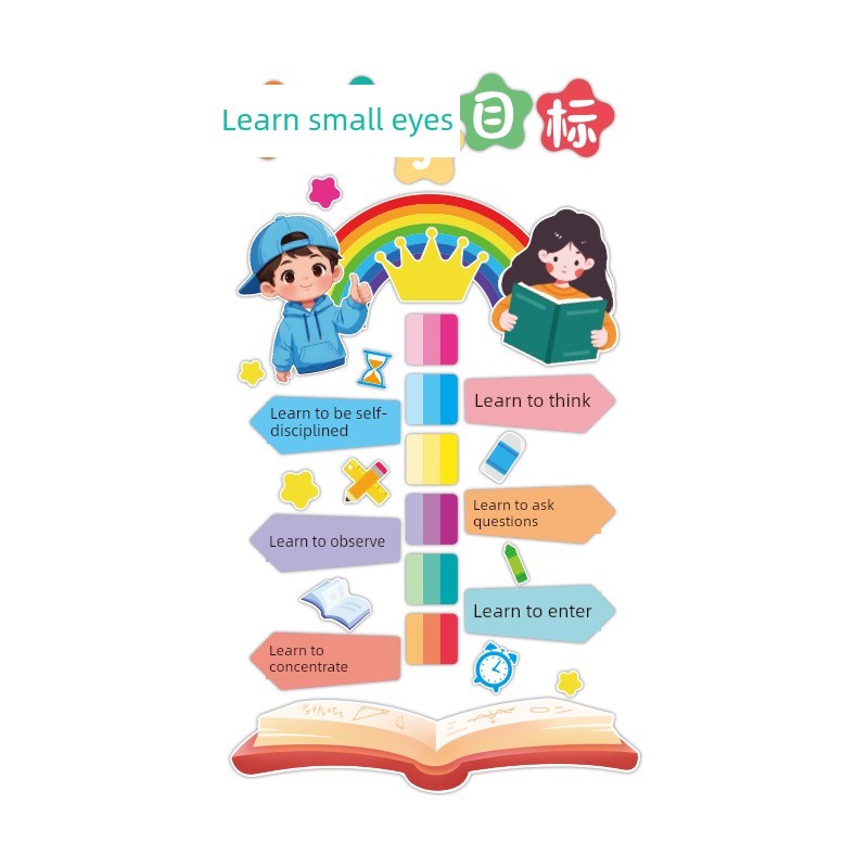 班级文化墙贴纸新放时期关怀教室装修板报中小学生励志标语环境创