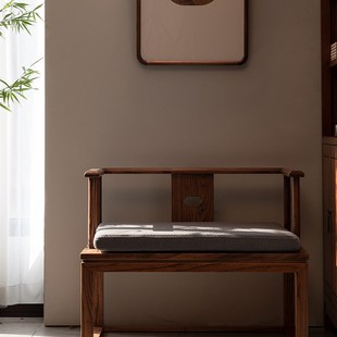 新实木禅椅盘腿打坐禅修椅宝座凳老榆木单人人椅宝座圈椅