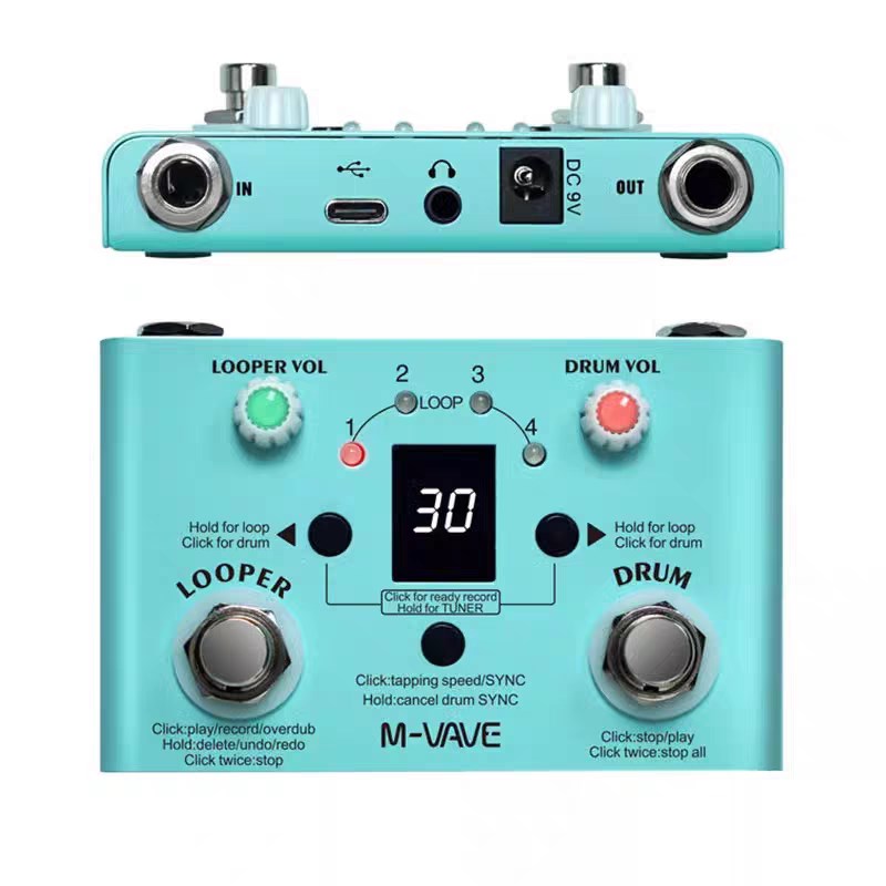 M-VVE 鼓机Loop录音循环电木吉他弹唱效果器乐句单块LOT TEMPO