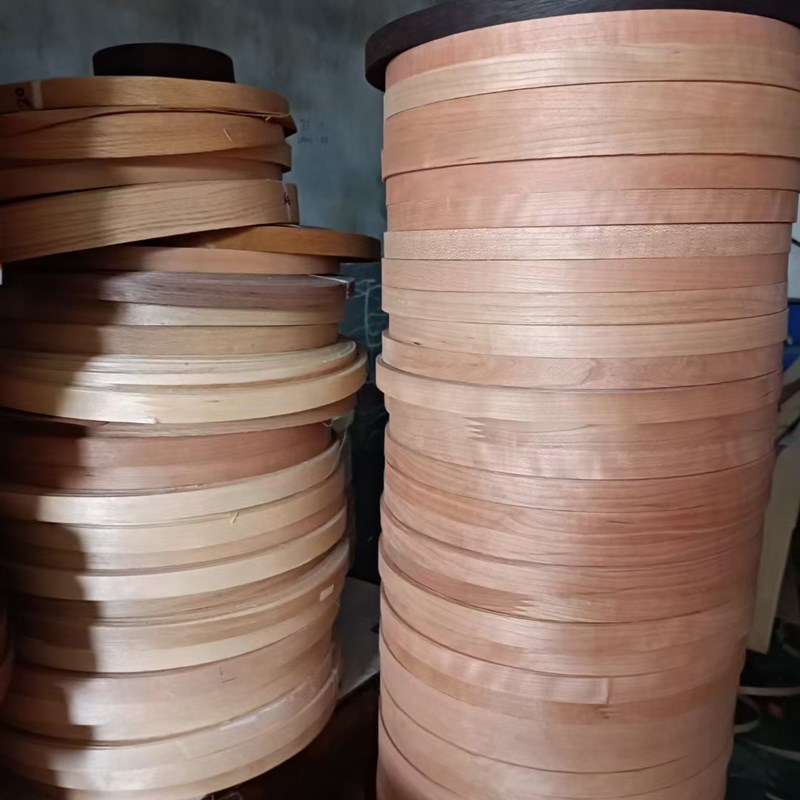 樱桃红胡桃红橡桐木松木天然实木指接木皮家具板材封边机封边条